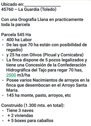• VENTA DE FINCA DE 600HECT  •42HECT VIÑEDO .