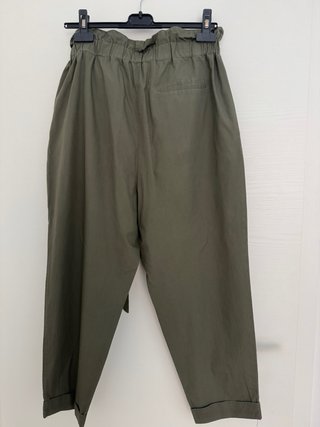 Pantaloni Zara Paperbag Kaki Taglia L