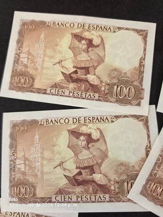 Correlativos 4 Billetes 100 Pesetas España 1965.SC