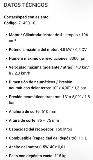 Cortacésped de asiento rojo