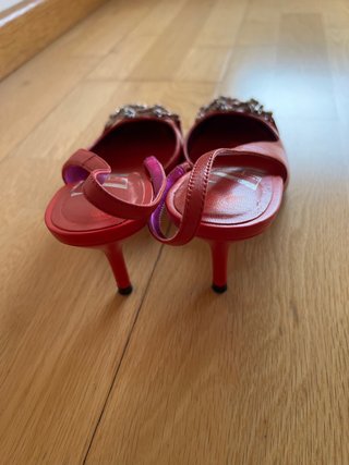 Zapatos Zara Tacon Piel Talla 38