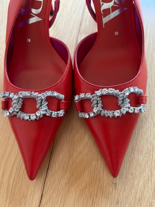 Zapatos Zara Tacon Piel Talla 38