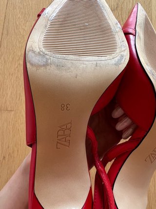 Zapatos Zara Tacon Piel Talla 38