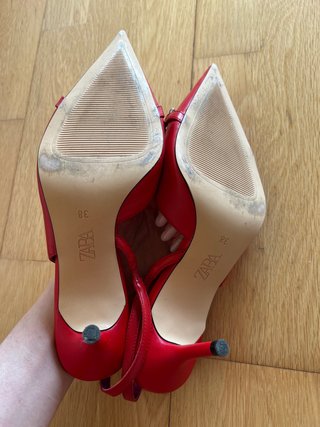 Zapatos Zara Tacon Piel Talla 38