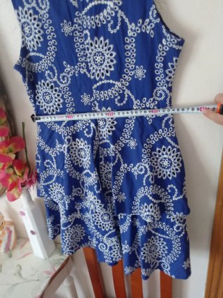 Vestido verano bordado azul