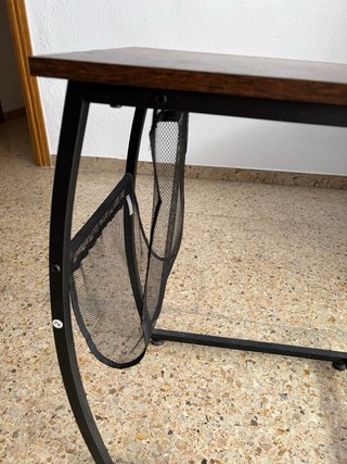 Mesa auxiliar madera y metal