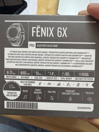 Reloj Garmin Fenix 6X Pro Negro