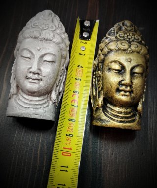 Pz.2 Coppia Scultura Buddha Donna Zen Statua Set