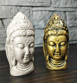 Pz.2 Coppia Scultura Buddha Donna Zen Statua Set