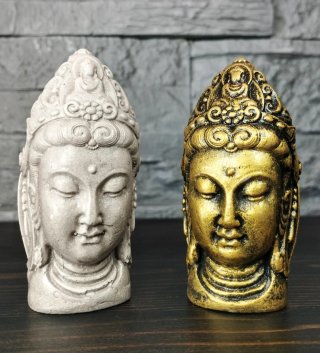 Pz.2 Coppia Scultura Buddha Donna Zen Statua Set