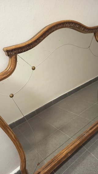 Espejo antiguo madera y cristal