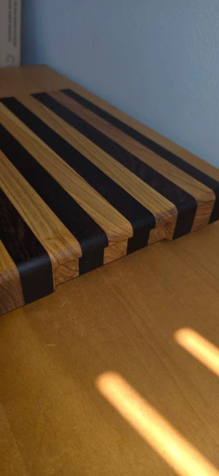 Tabla de cortar de madera,wenge y cerezo