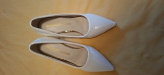 Décolleté beige tacco alto