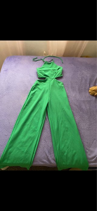 Mono Zara verde espalda descubierta Talla M
