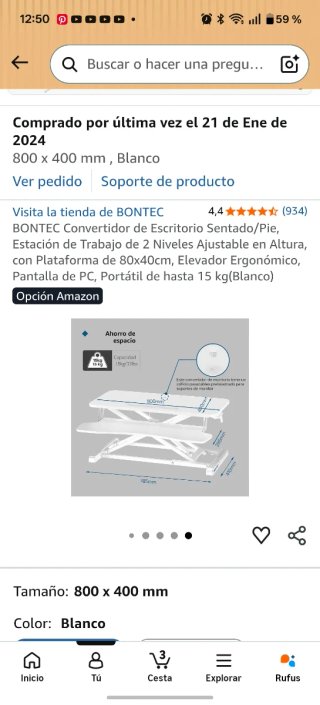 Plataforma elevadora escritorio ajustable