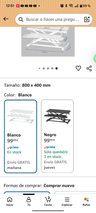 Plataforma elevadora escritorio ajustable
