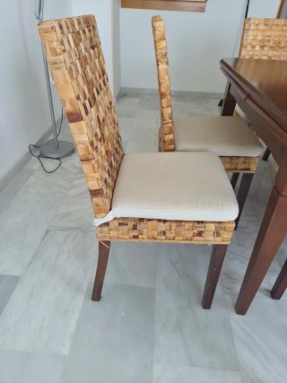 Mesa comedor y 6 sillas madera mueble español
