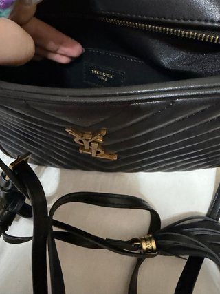 Borsa Saint Laurent nera con logo oro