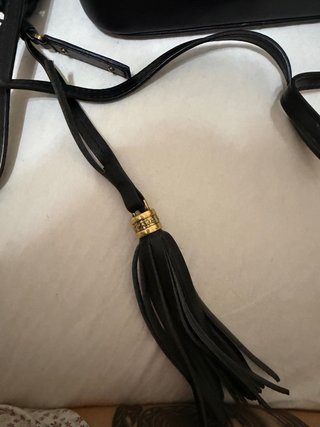 Borsa Saint Laurent nera con logo oro