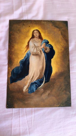 Pintura al óleo sobre metal Israel Cornejo