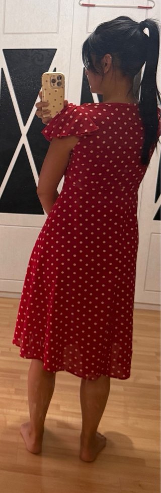 Vestido rojo lunares talla M
