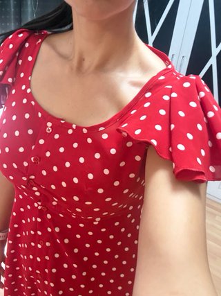 Vestido rojo lunares talla M