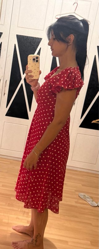 Vestido rojo lunares talla M