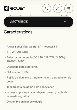 2 Altavoces Ecler eMOTUS80D Negros
