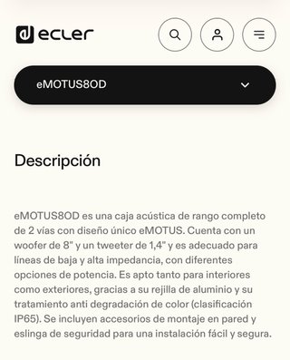 2 Altavoces Ecler eMOTUS80D Negros