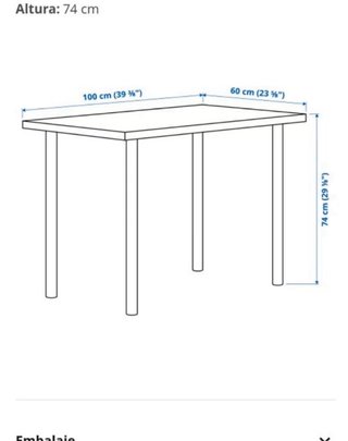 Mesa Linnmon Adils blanca