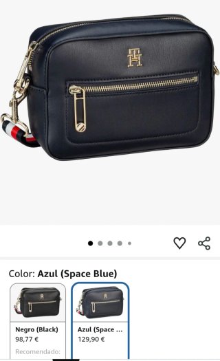 Bolso bandolera Tommy Hilfiger negro y dorado