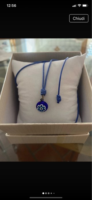 Collana con ciondolo blu murrina piccola