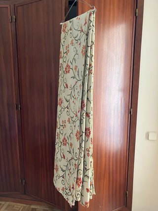 Cortina beige y roja 1,25 x 2,60