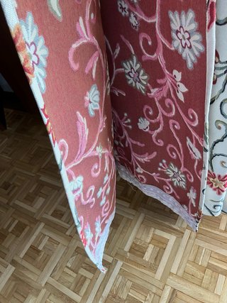 Cortina beige y roja 1,25 x 2,60