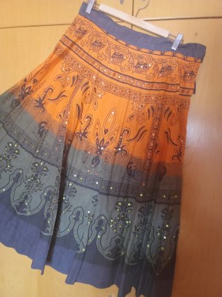 Falda larga estampada talla única