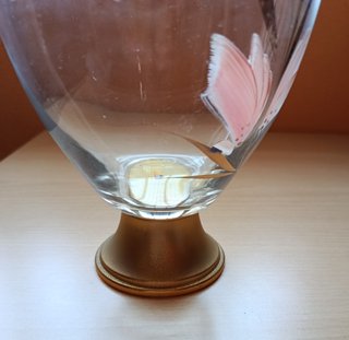 Bombonera Cristal Vintage Baño de Oro Flor Vintage