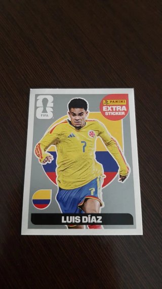 Cromo Panini Extra sticker Luis Díaz versión plata