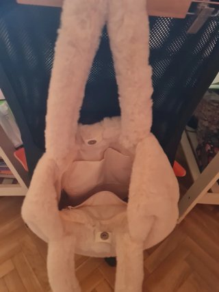 Bolso de peluche blanco para mujer