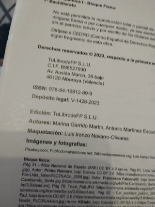 Física y Química I, 1o Bachillerato