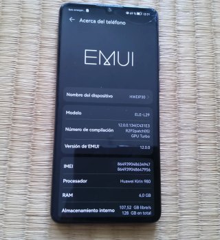 Huawei P30 128GB/6 GB RAM + batería extra (leer)