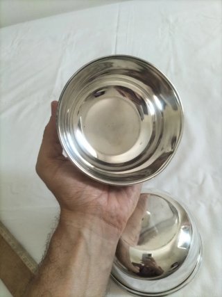 Vajilla antigua Meneses cuencos bol plateado plata