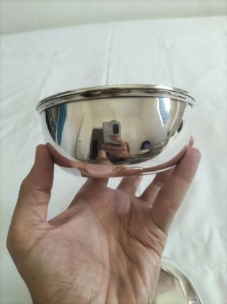 Vajilla antigua Meneses cuencos bol plateado plata