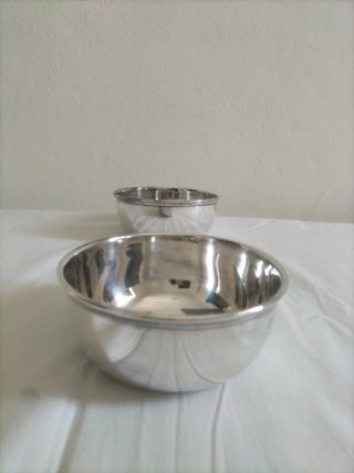 Vajilla antigua Meneses cuencos bol plateado plata