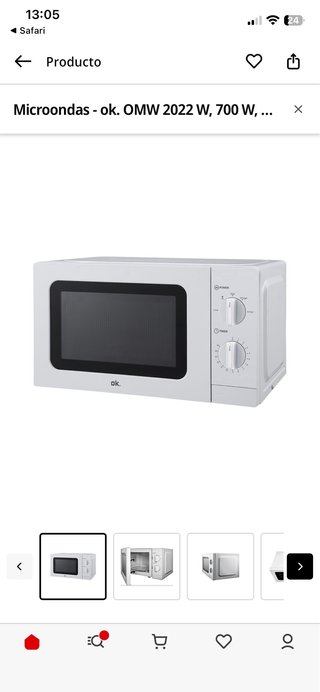 Microondas OK. 20L 700W Blanco