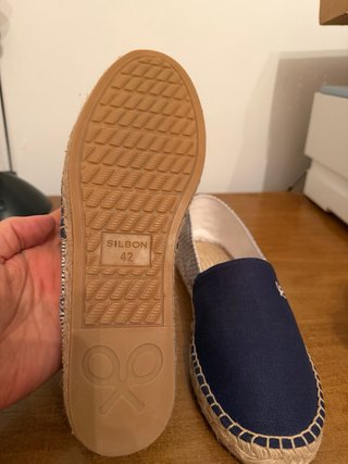 Alpargatas de yute azul y blanco