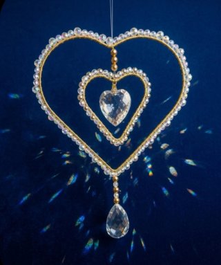 Suncatcher Cuore Cristallo Oro