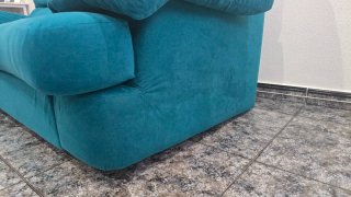Sofá 2 plazas azul turquesa