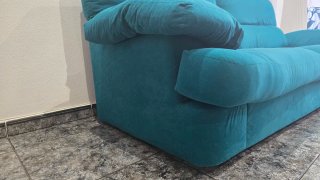 Sofá 2 plazas azul turquesa