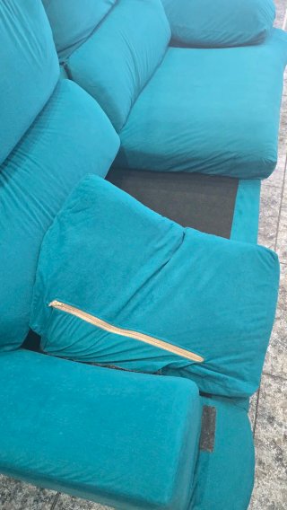 Sofá 2 plazas azul turquesa