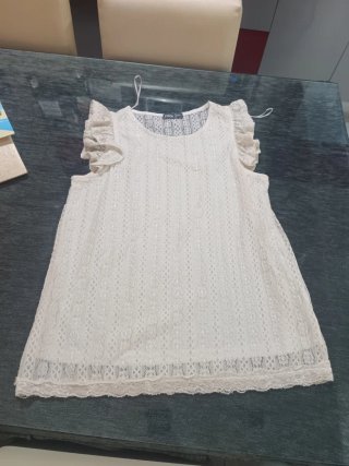 Camiseta encaje blanca talla L